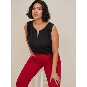 NWT Torrid Black Studio Crepe de Chine Woven Metal Keyhole Tank